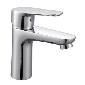 Brass mixer faucet with glossy chrome finish