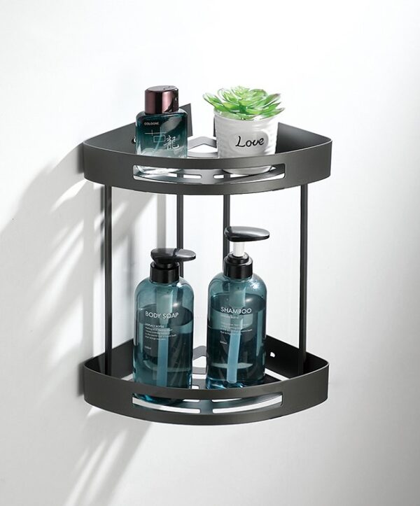 Corner double shelf