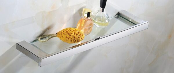 Glass floating shelf